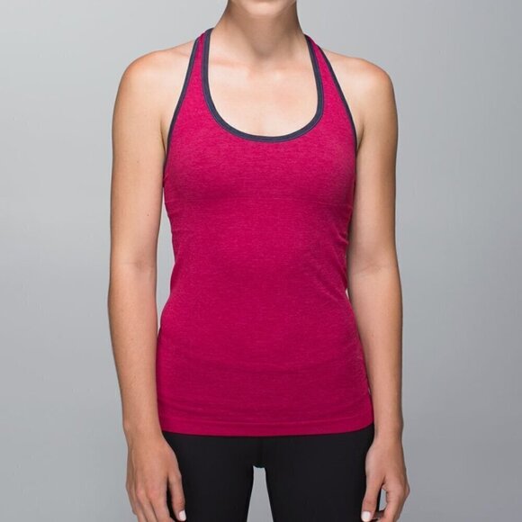 Lululemon Ebb & Flow Racerback Tank - 4 Heathered Bumble Berry/Heathered Inkwell - Picture 1 of 6
